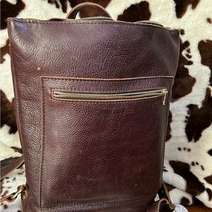 Portland leather laptop backpack